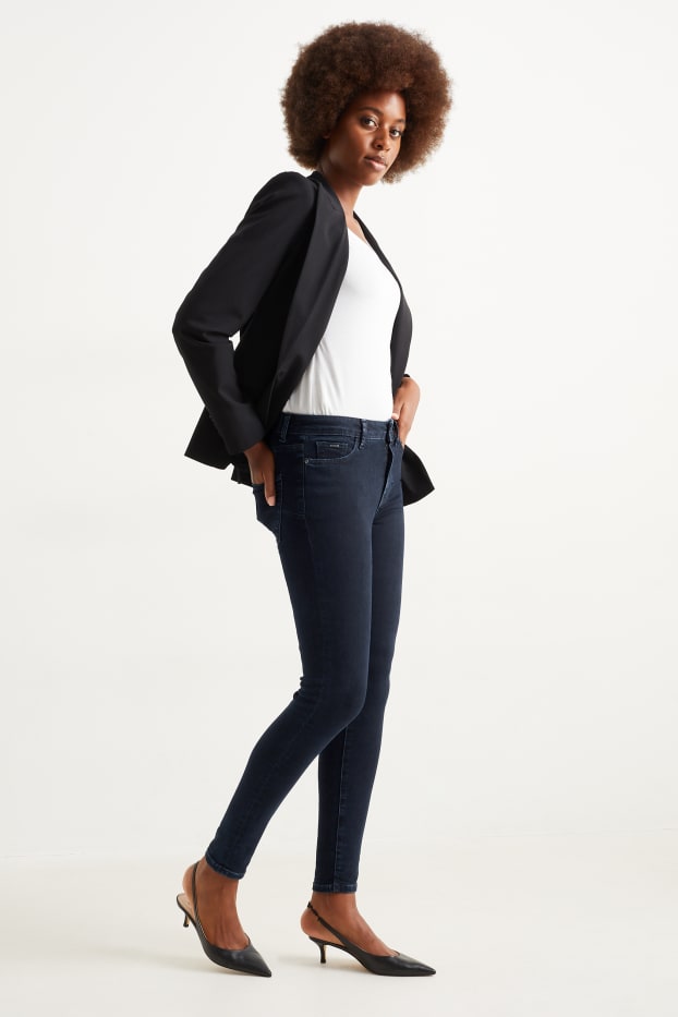 Damen - Skinny Jeans - Mid Waist - LYCRA® - dunkeljeansblau