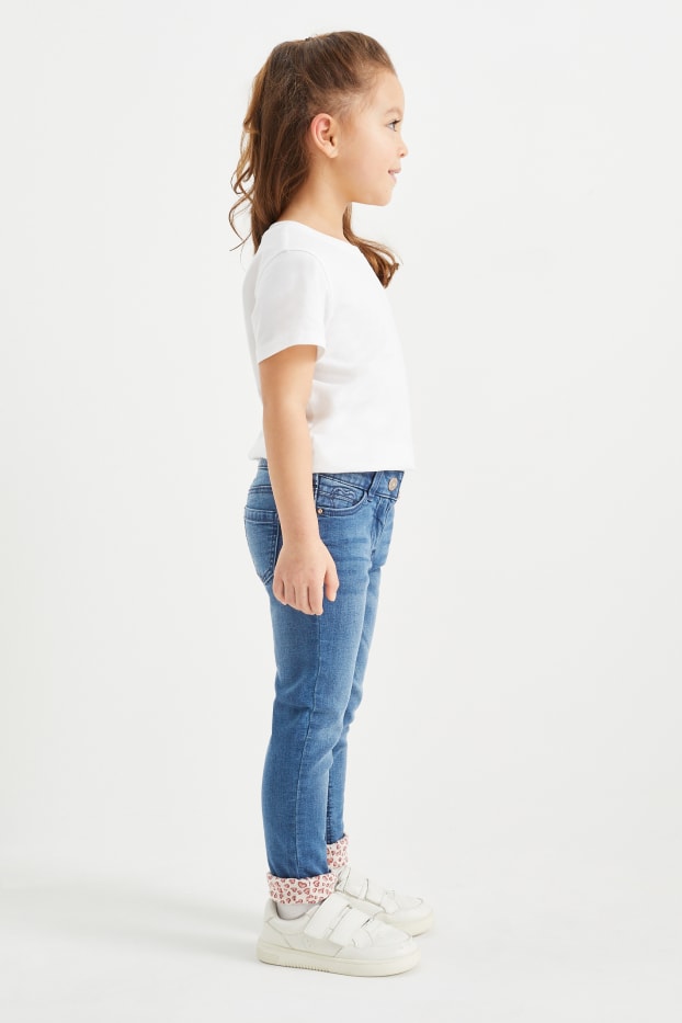 Children Girls - Skinny jeans - thermal jeans - blue denim