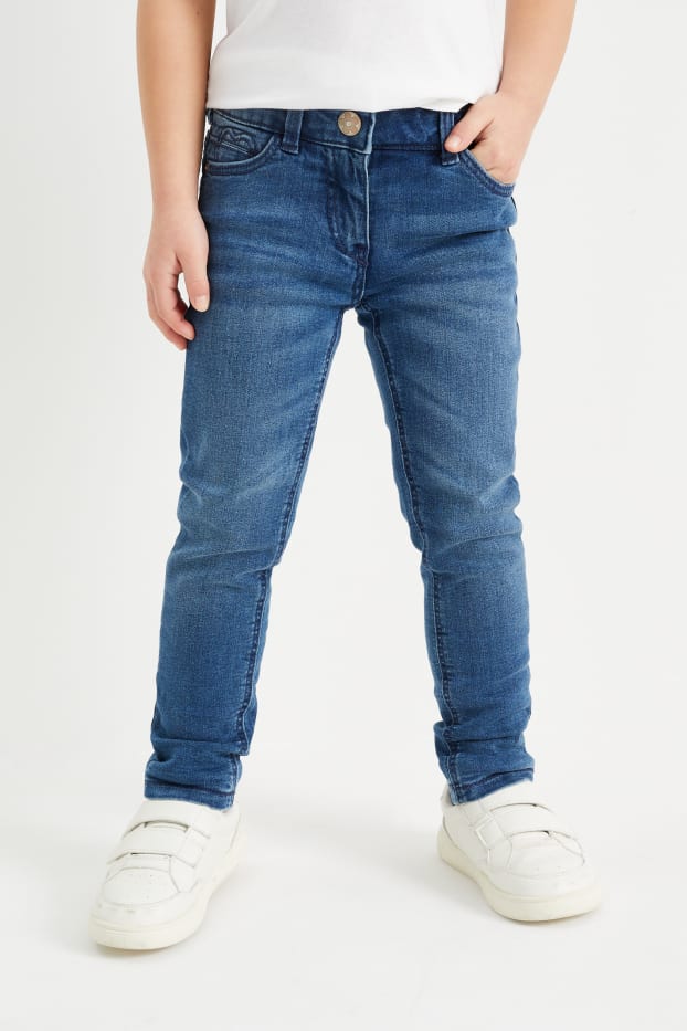 Children Girls - Skinny jeans - thermal jeans - blue denim