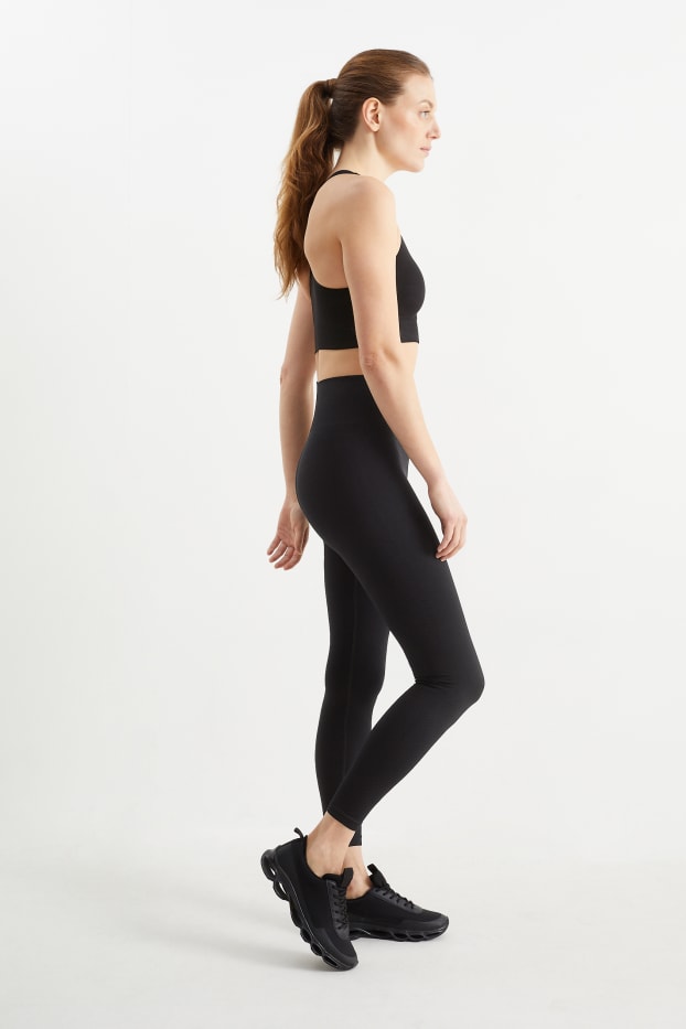 Femmes - Leggings - sans coutures - noir