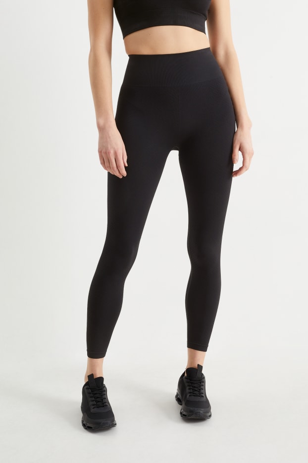 Femmes - Leggings - sans coutures - noir