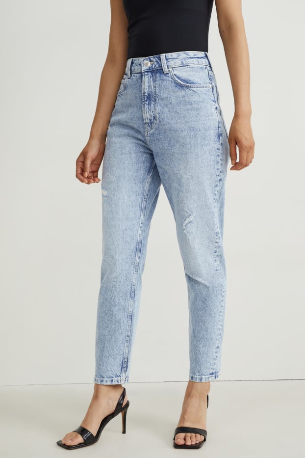 Mujer - Mom jeans - high waist - LYCRA® - vaqueros - azul claro
