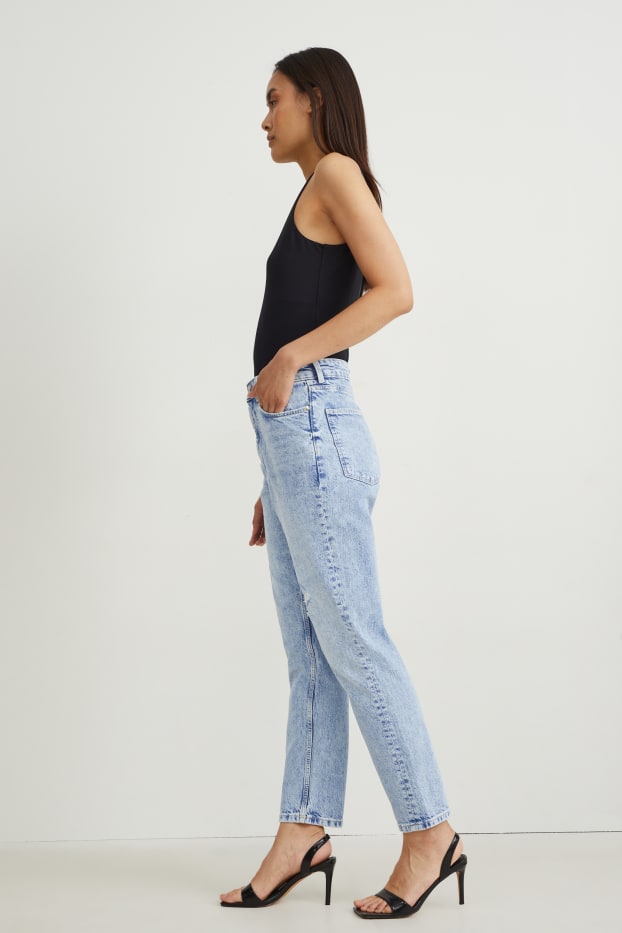 Mujer - Mom jeans - high waist - LYCRA® - vaqueros - azul claro