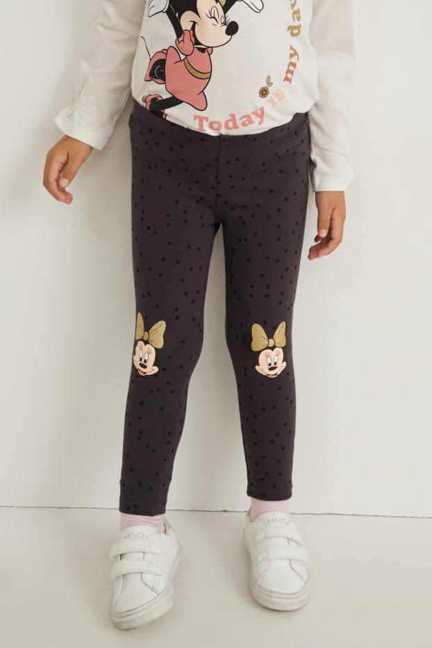 Kinderen: meisjes - Set van 3 - Minnie Mouse - thermolegging - roze