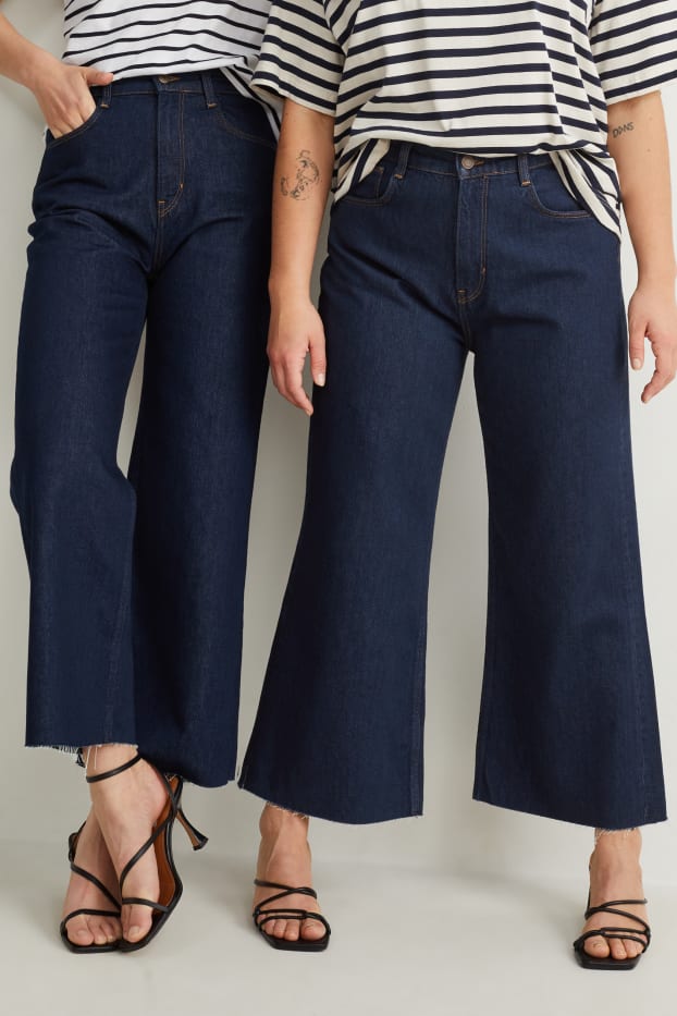 Femei - Loose fit jeans - talie înaltă - denim-albastru închis
