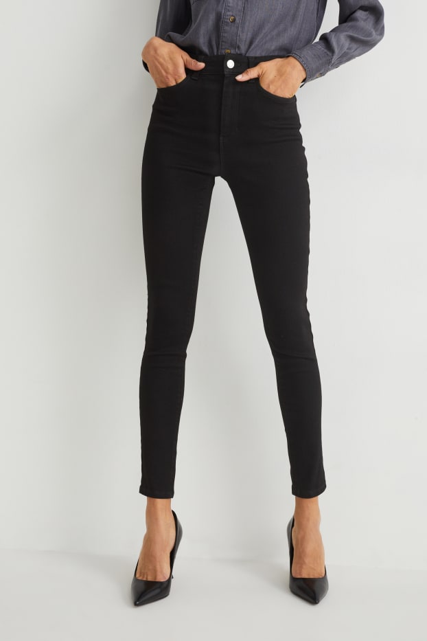 Dámské - Jegging jeans - high waist - černá