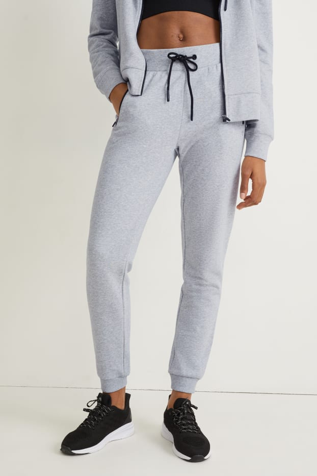 Donna - Pantaloni sportivi tecnici - 4 Way Stretch - grigio chiaro melange