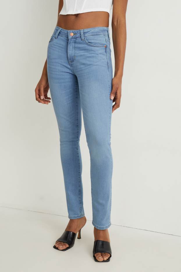 Damen - Slim Jeans - Mid Waist - LYCRA® - helljeansblau