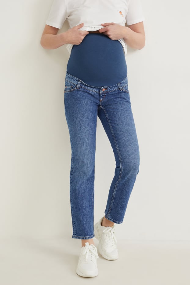 Dámské - Těhotenské džíny - straight jeans - LYCRA® - džíny - modré