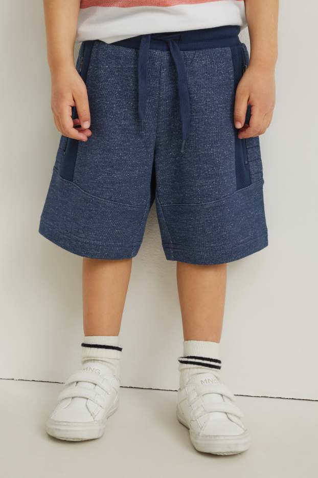 Kinder Jungen - Sweat-Bermudas - dunkelblau-melange