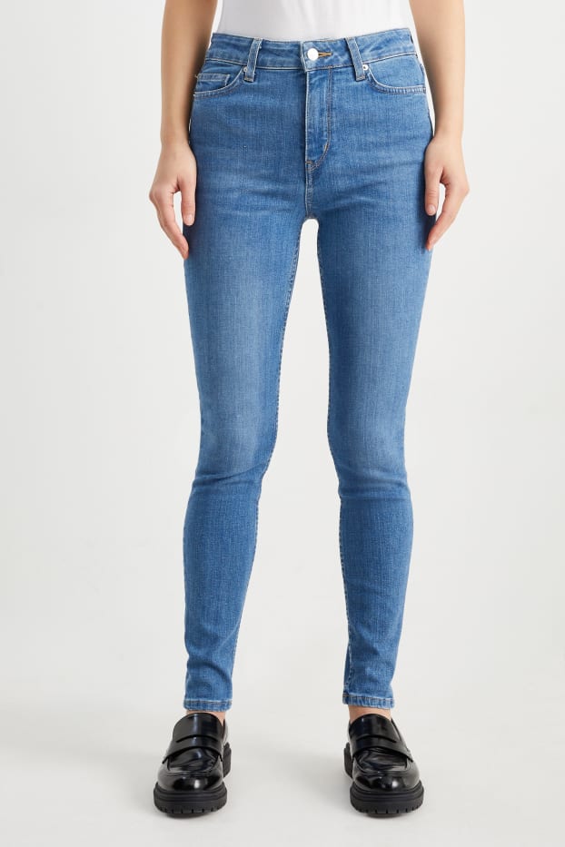 Damen - Skinny Jeans - High Waist - jeansblau