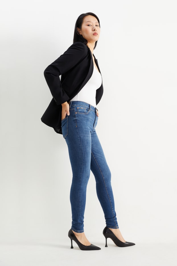 Femei - Skinny jeans - talie medie - LYCRA® - denim-albastru