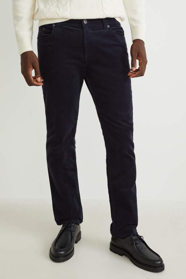 Herren - Cordhose - Regular Fit - LYCRA® - dunkelblau