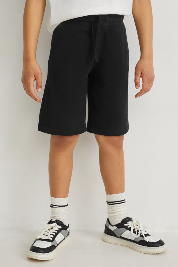 Kinder Buben - Sweatshorts - schwarz