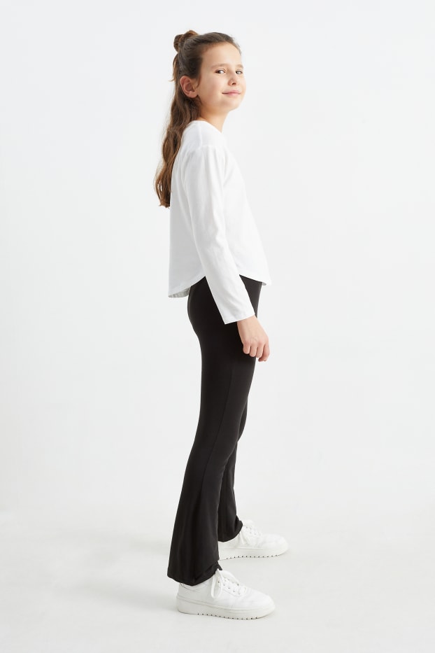 Kinderen: meisjes - Set van 2 - legging - zwart