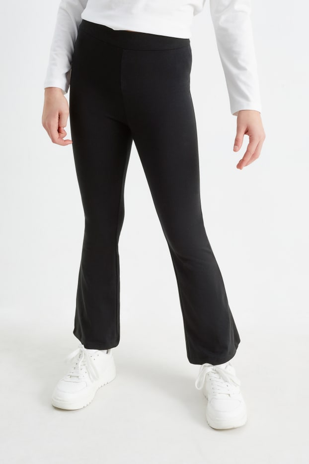 Kinderen: meisjes - Set van 2 - legging - zwart