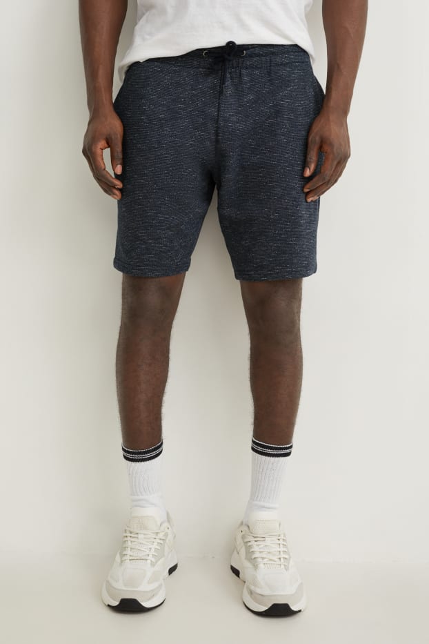 Home - Pantalons curts de xandall - blau fosc jaspiat