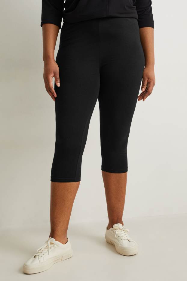Damen - Capri-Leggings  - schwarz