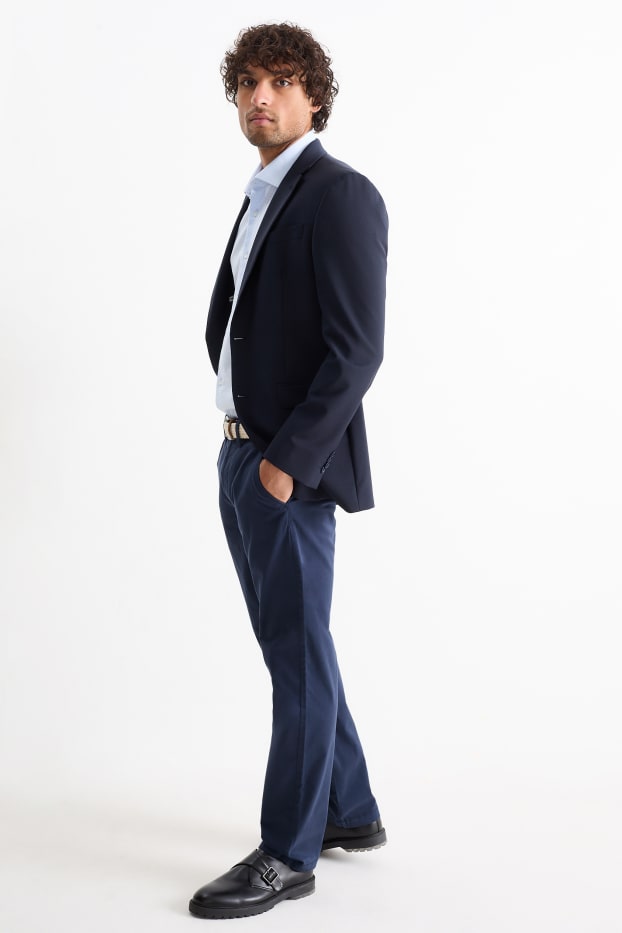 Herren - Chino mit Gürtel - Regular Fit - dunkelblau