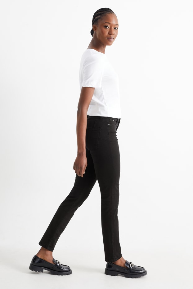 Femmes - Slim jean - mid waist - effet galbant - LYCRA® - noir