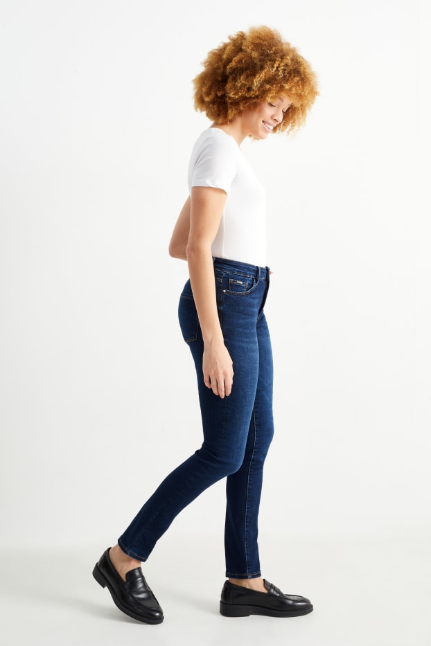 Women - Slim jeans - mid-rise waist - shaping jeans - LYCRA® - blue denim