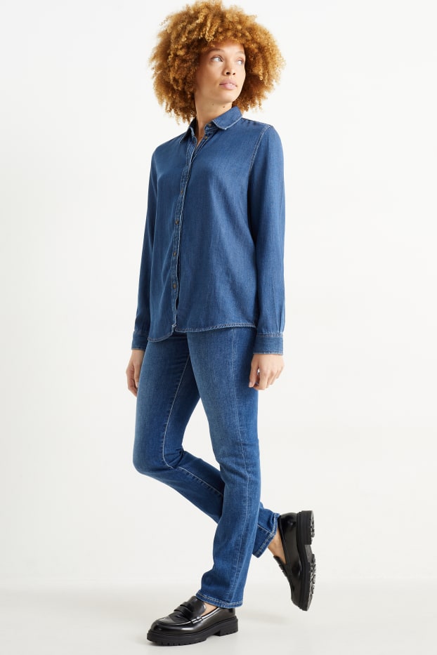 Femmes - Straight jean - mid waist - LYCRA® - jean bleu