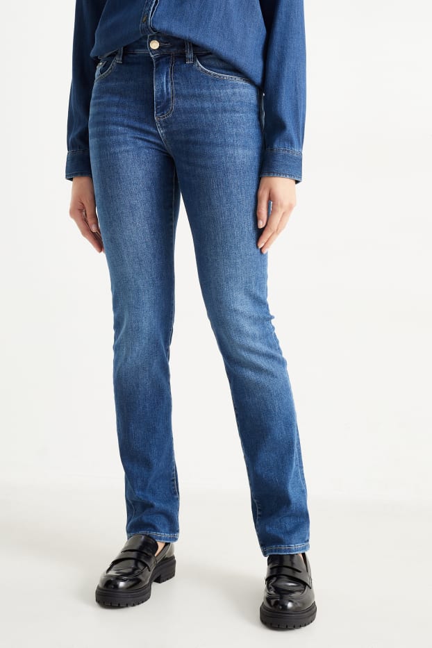 Femmes - Straight jean - mid waist - LYCRA® - jean bleu