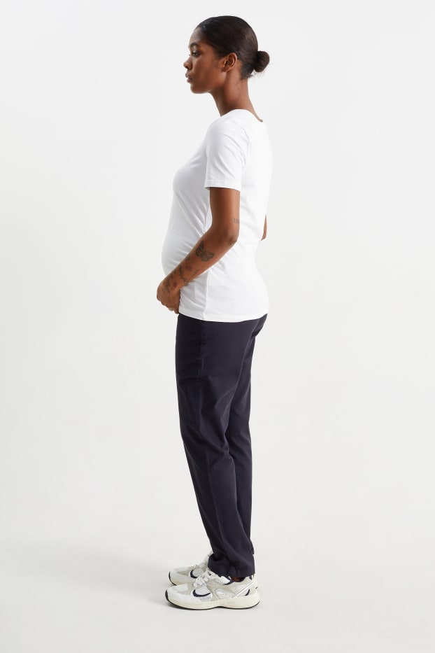 Donna - Pantaloni chino premaman con cintura - slim fit - blu scuro