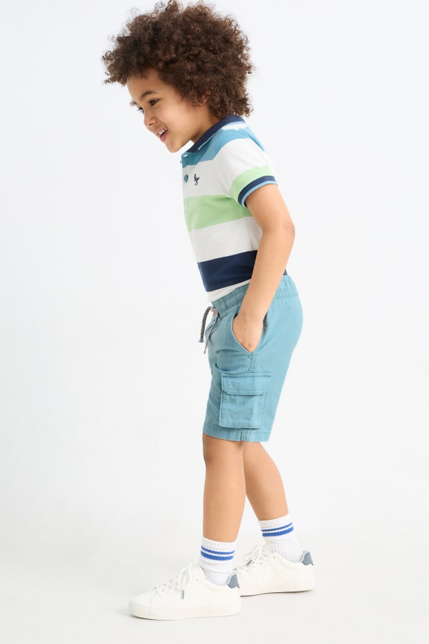 Kinderen: jongens - Bermuda - linnenmix - blauw