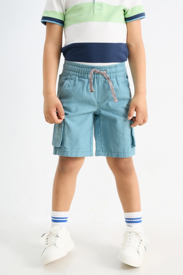 Kinderen: jongens - Bermuda - linnenmix - blauw