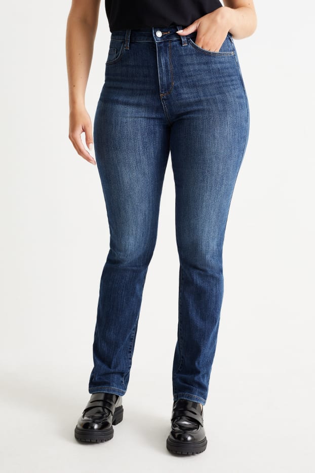 Femmes - Slim jean - high waist - jean bleu