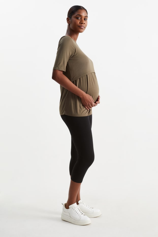 Donna - Confezione da 2 - leggings e leggings capri premaman - nero