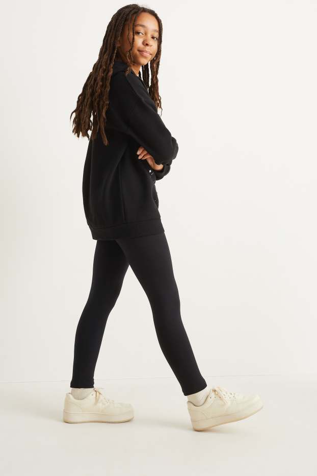 Kinder Mädchen - Multipack 2er - Thermoleggings - schwarz