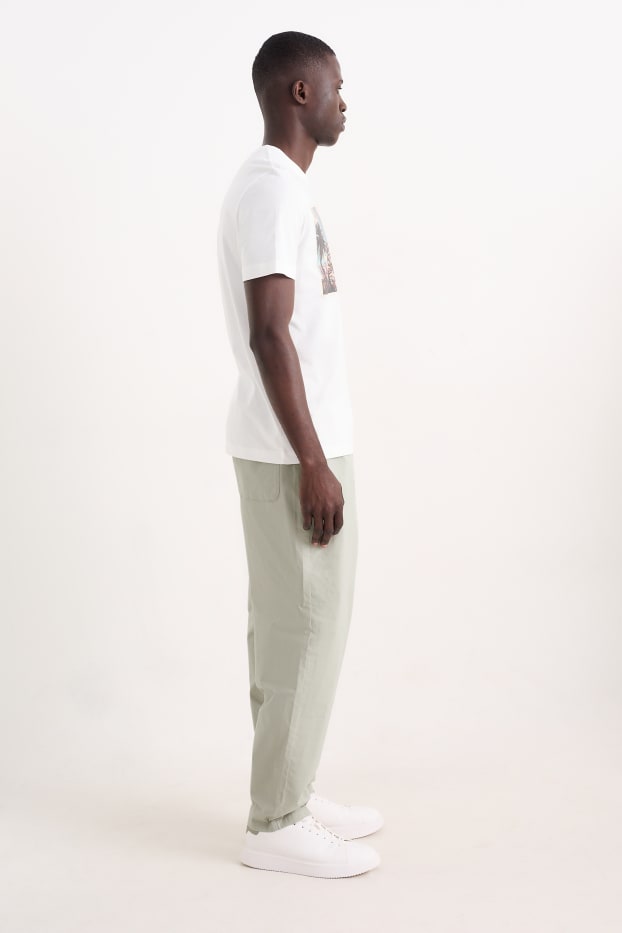 Pánské - Kalhoty chino - tapered fit - šedá