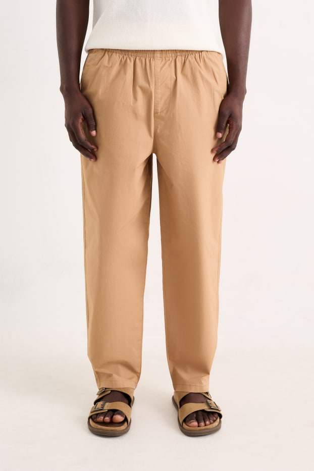 Pánské - Kalhoty chino - tapered fit - béžová