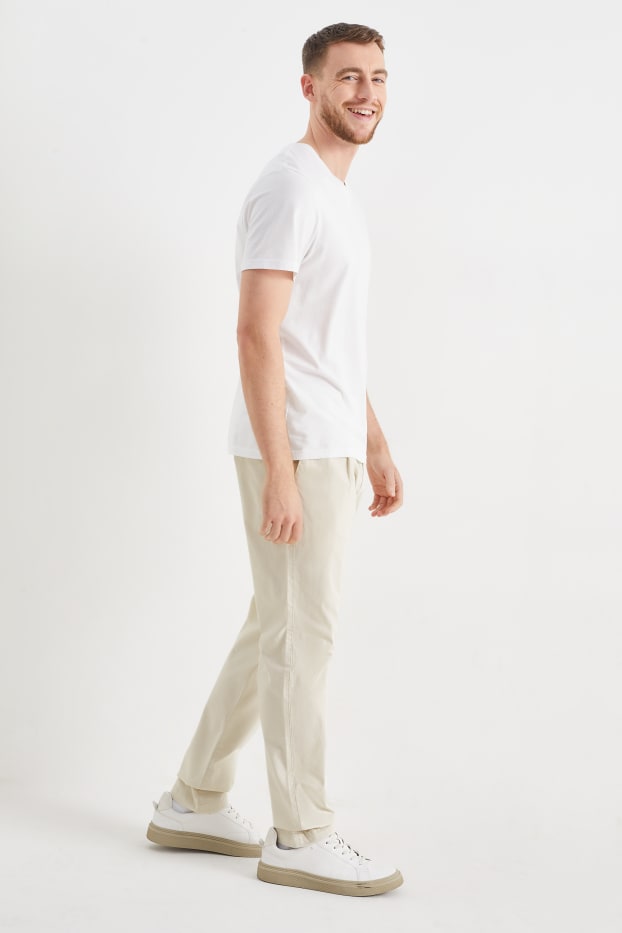 Herren - Chino - Tapered Fit - Flex - cremeweiß