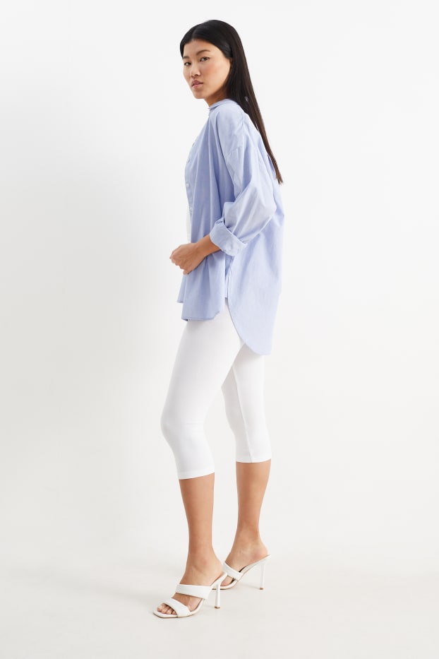 Kobiety - Wielopak, 2 pary - legginsy rybaczki basic - czarny / biały