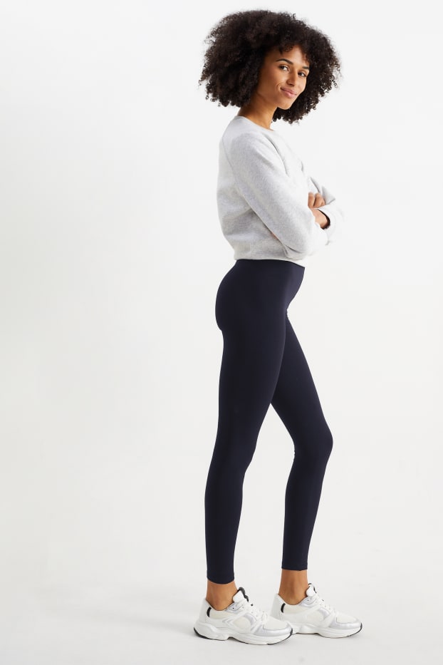 Damen - Multipack 2er - Basic-Leggings - dunkelblau