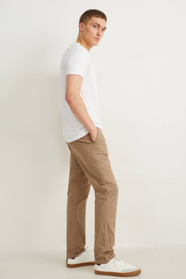 Hommes - Chino - regular fit - marron clair