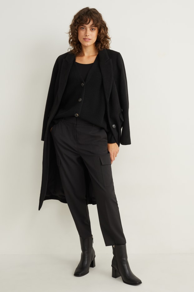 Femmes - Pantalon cargo - noir