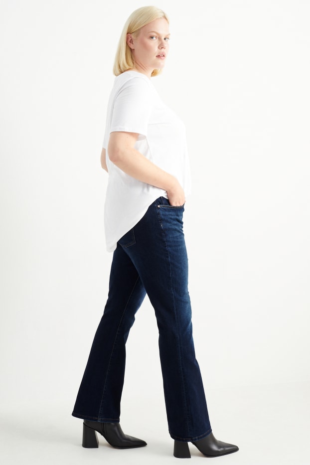 Women - Bootcut jeans - mid-rise waist - LYCRA® - blue denim
