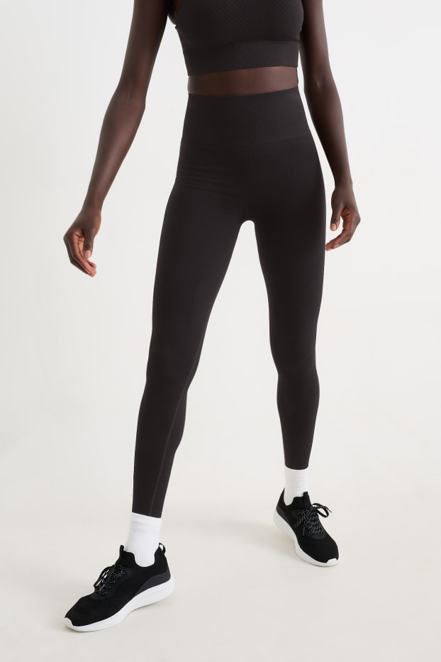 Damen - Sport-Leggings - UV-Schutz - schwarz