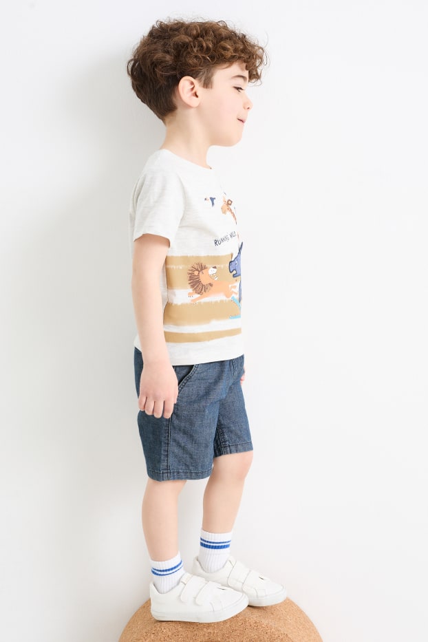 Enfants garçons - Lot de 2 - bermudas - bleu foncé