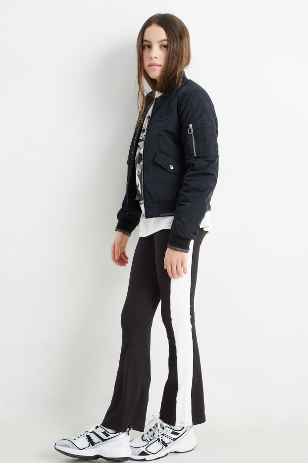Children Girls - Flared leggings - black