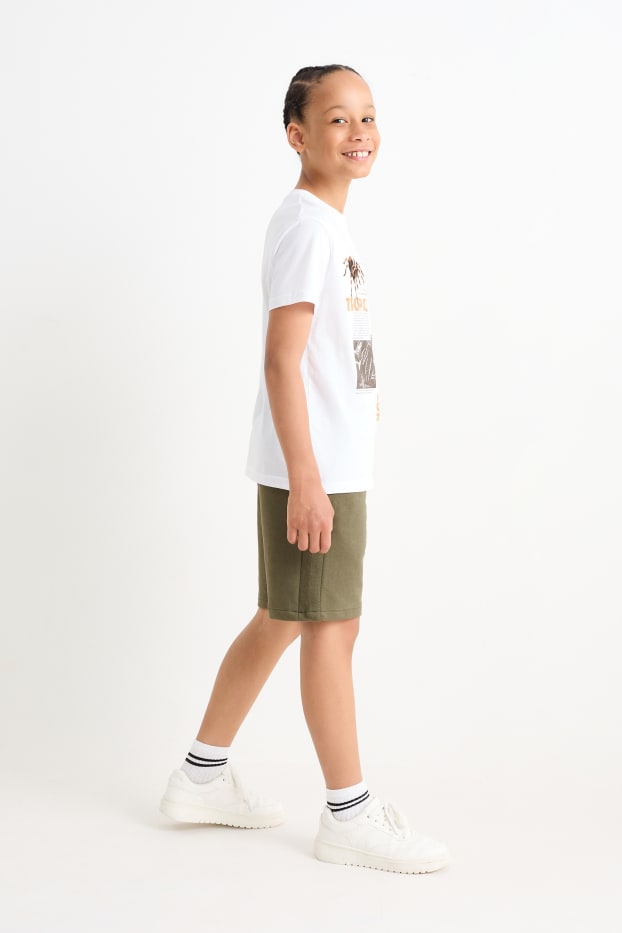 Bambini - Confezione da 2 - shorts di felpa - kaki