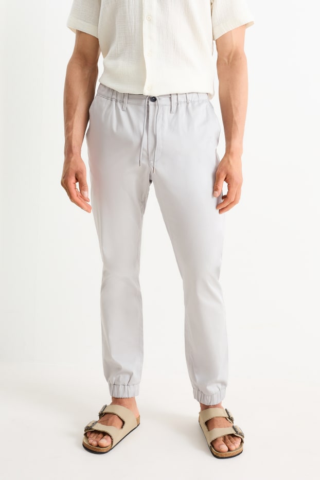 Heren - Joggingbroek - tapered fit - grijs