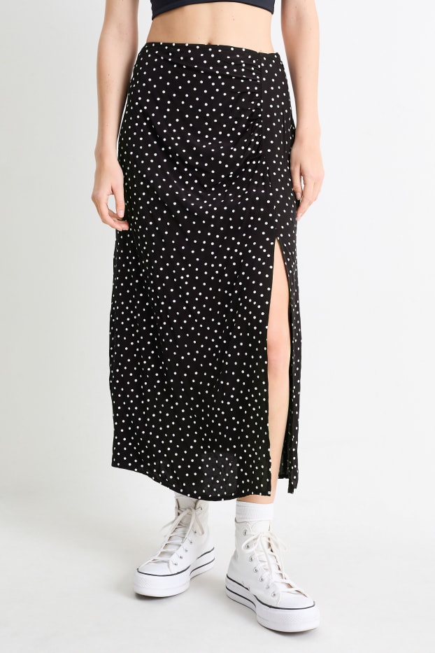 Dames - Rok - met stippen - zwart