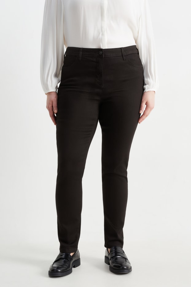 Damen - Slim Jeans - Mid Waist - schwarz