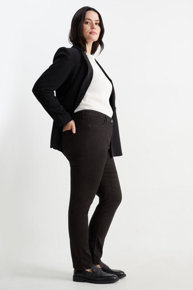 Damen - Slim Jeans - Mid Waist - schwarz