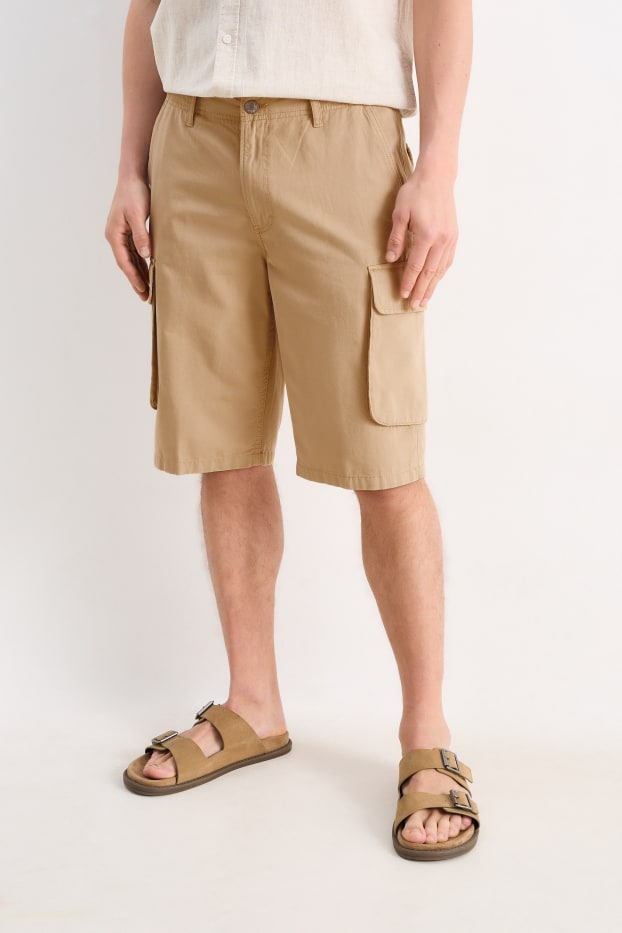Hommes - Short cargo - beige